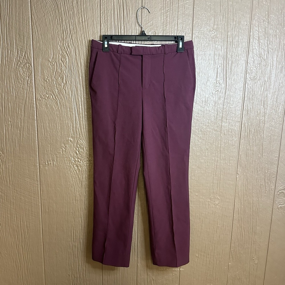 J Crew‎ Womens Size 2 Maroon Wool Blend Tollegno 1900 Trouser Pants Career Work